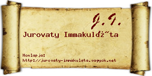 Jurovaty Immakuláta névjegykártya